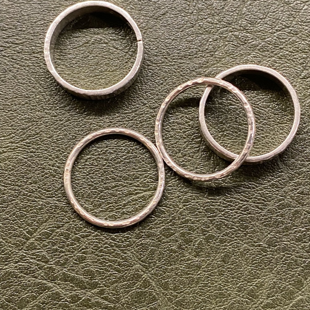 Silver Textured Ring Set - Picture 8 of 16